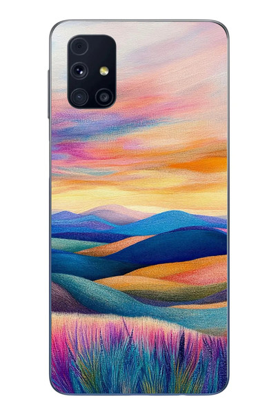 Le Balvo Samsung Galaxy M31s Uyumlu Renkli Pastel Günbatımı Baskılı Silikon Kılıf