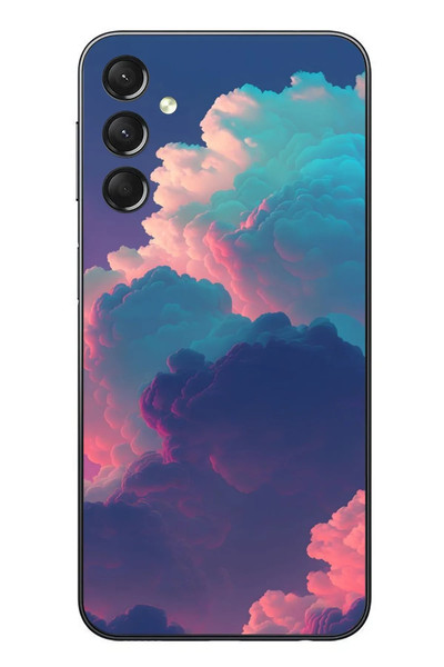 Le Balvo Samsung Galaxy A24 Uyumlu Renkli Doğal Bulutlar Baskılı Silikon Kılıf
