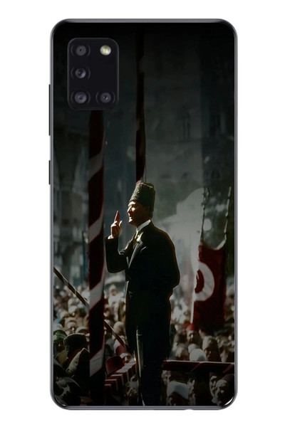 Le Balvo Samsung Galaxy A31 Uyumlu Atatürk Hitap Ediyor Baskılı Silikon Kılıf