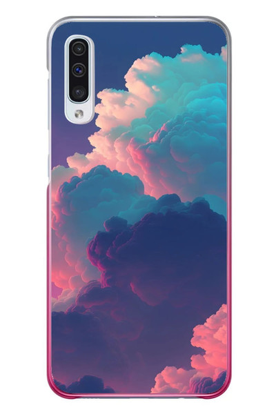 Le Balvo Samsung Galaxy A50 Uyumlu Renkli Doğal Bulutlar Baskılı Silikon Kılıf
