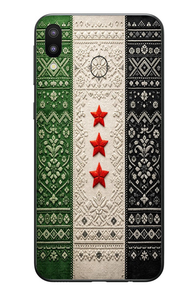 Le Balvo Samsung Galaxy M20 Uyumlu Suriye Bayrağı Dokuma Baskılı Silikon Kılıf