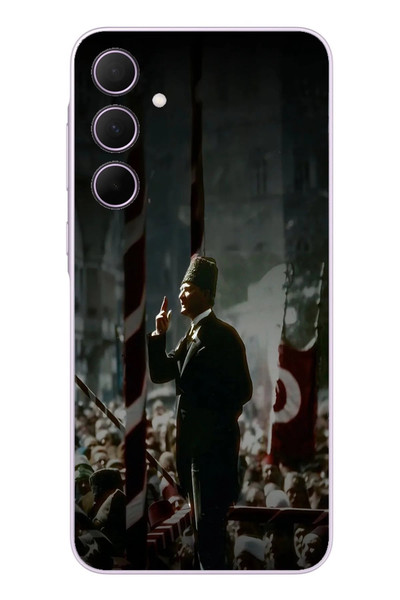 Le Balvo Samsung Galaxy A35 Uyumlu Atatürk Hitap Ediyor Baskılı Silikon Kılıf