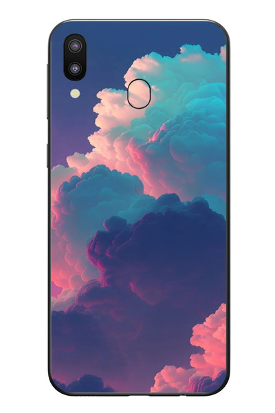 Le Balvo Samsung Galaxy M20 Uyumlu Renkli Doğal Bulutlar Baskılı Silikon Kılıf