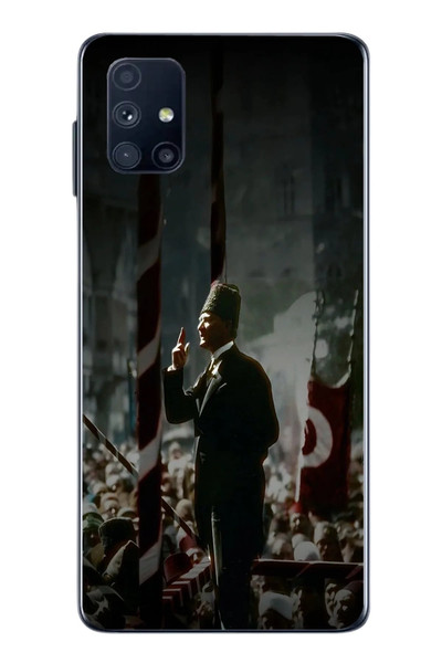 Le Balvo Samsung Galaxy M51 Uyumlu Atatürk Hitap Ediyor Baskılı Silikon Kılıf