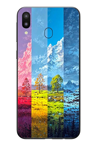 Le Balvo Samsung Galaxy M20 Uyumlu Dört Mevsim Manzara Baskılı Silikon Kılıf