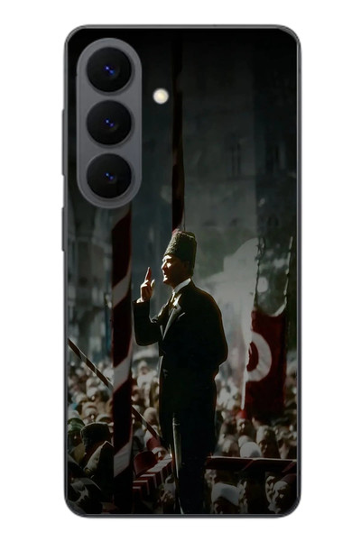 Le Balvo Samsung Galaxy S26 Uyumlu Atatürk Hitap Ediyor Baskılı Silikon Kılıf