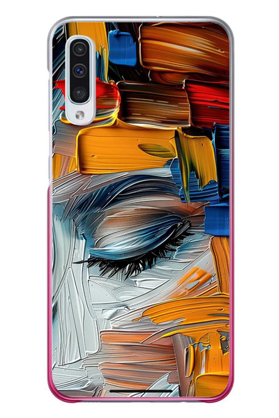 Le Balvo Samsung Galaxy A50 Uyumlu Göz Boyama Fırçaları Baskılı Silikon Kılıf