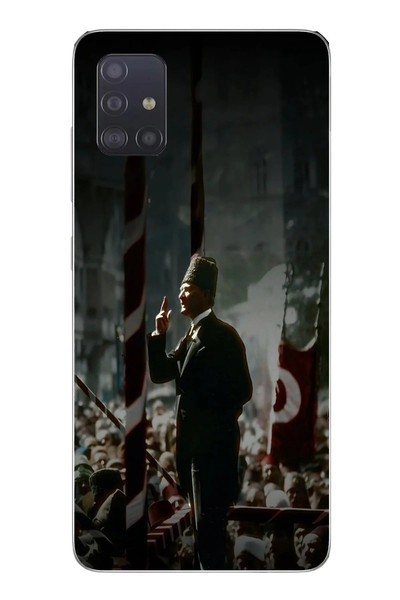 Le Balvo Samsung Galaxy A51 Uyumlu Atatürk Hitap Ediyor Baskılı Silikon Kılıf