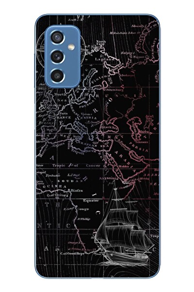 Le Balvo Samsung Galaxy M52 Uyumlu Denizci Dünya Haritası Baskılı Silikon Kılıf