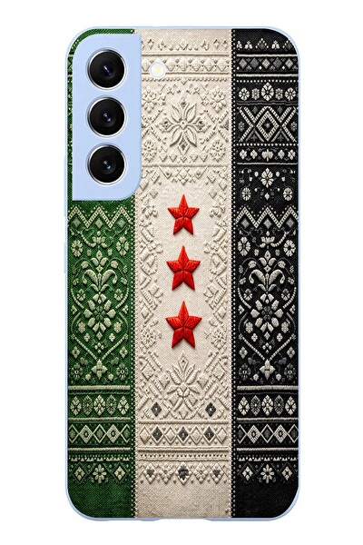 Le Balvo Samsung Galaxy S22 Uyumlu Suriye Bayrağı Dokuma Baskılı Silikon Kılıf