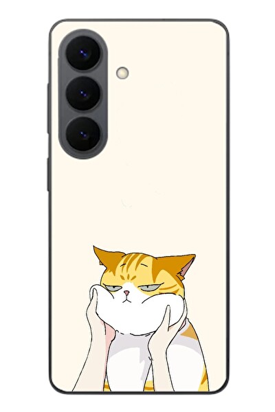 Le Balvo Samsung Galaxy S26 Uyumlu Sarı Kedi Yanakları Baskılı Silikon Kılıf