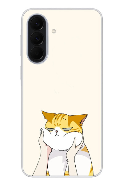 Le Balvo Samsung Galaxy A37 Uyumlu Sarı Kedi Yanakları Baskılı Silikon Kılıf