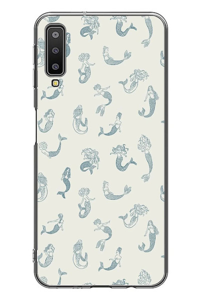 Le Balvo Samsung Galaxy A7 2018 Uyumlu Deniz Kızları Baskılı Silikon Kılıf