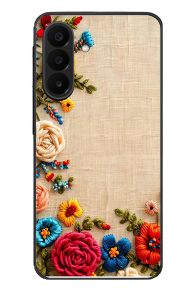 Le Balvo Samsung Galaxy A27 Uyumlu İşlemeli İğne Oyası Baskılı Silikon Kılıf