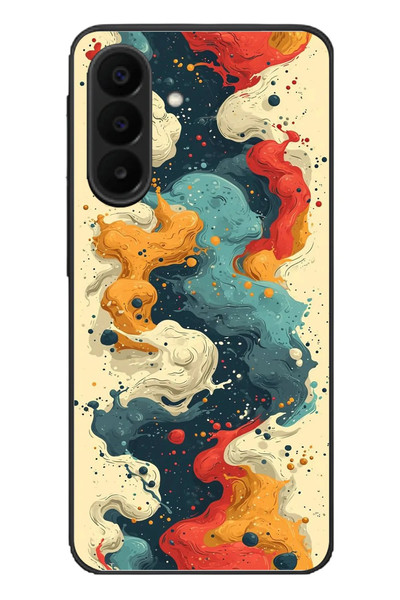 Le Balvo Samsung Galaxy A27 Uyumlu Ahenkli Boya İzleri Baskılı Silikon Kılıf