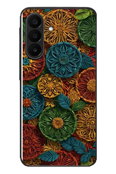 Le Balvo Samsung Galaxy A27 Uyumlu Hasır Örgü Çiçekler Baskılı Silikon Kılıf