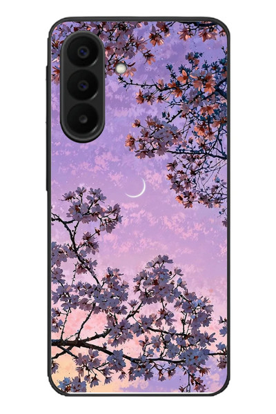 Le Balvo Samsung Galaxy A27 Uyumlu Mor Gökyüzülü Ağaç Baskılı Silikon Kılıf
