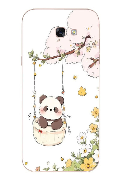 Le Balvo Samsung Galaxy A7 2017 Uyumlu Sallanan Panda Baskılı Silikon Kılıf