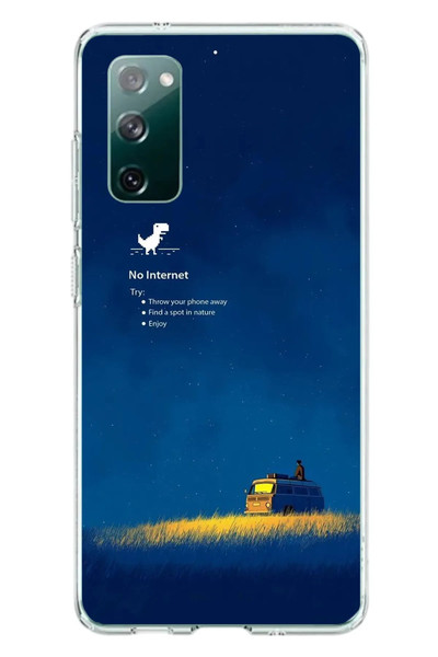 Le Balvo Samsung Galaxy S20 FE Uyumlu İnternet Yok Baskılı Silikon Kılıf