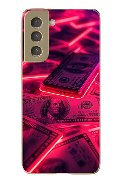 Le Balvo Samsung Galaxy S21 FE Uyumlu Kızıl Dolarlar Baskılı Silikon Kılıf