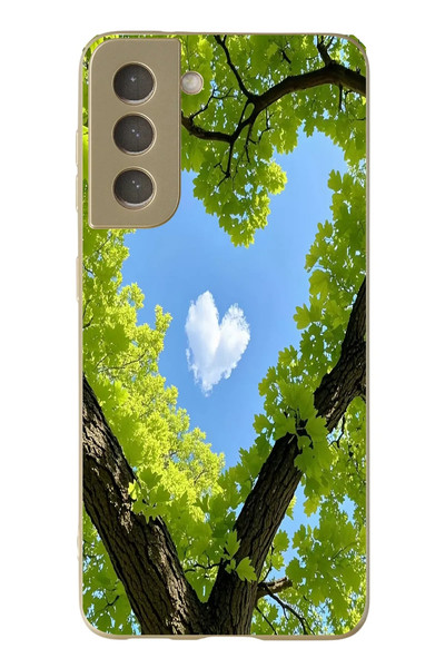 Le Balvo Samsung Galaxy S21 FE Uyumlu Kalpli Ağaç Baskılı Silikon Kılıf