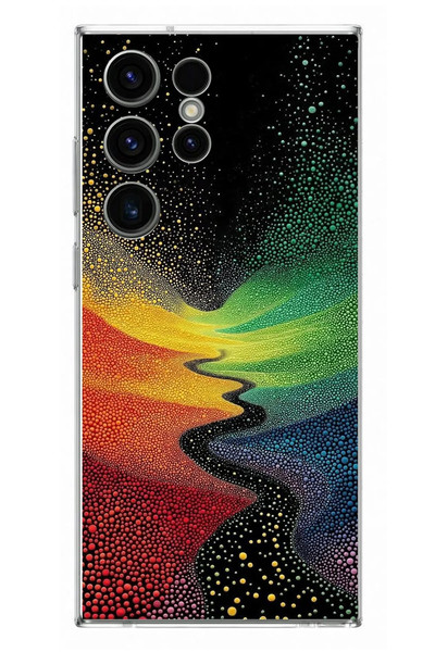 Le Balvo Samsung Galaxy S23 Ultra Uyumlu Renkli Yollar Baskılı Silikon Kılıf