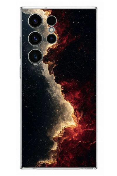 Le Balvo Samsung Galaxy S23 Ultra Uyumlu Uzay Boşluğu Baskılı Silikon Kılıf