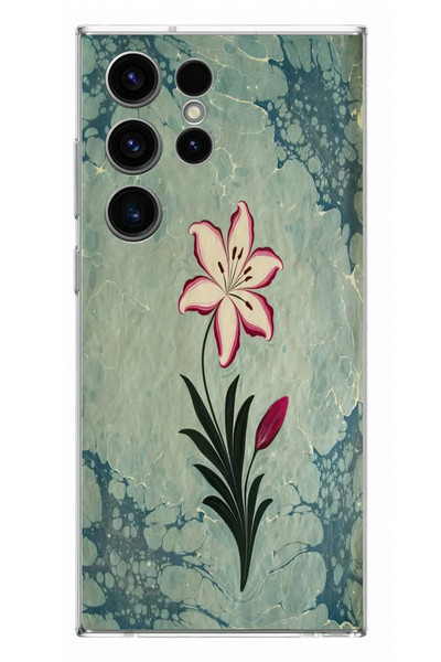 Le Balvo Samsung Galaxy S23 Ultra Uyumlu Çiçek Deseni Baskılı Silikon Kılıf