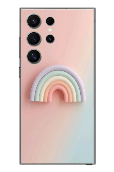 Le Balvo Samsung Galaxy S24 Ultra Uyumlu Gökkuşağı Pastel Baskılı Silikon Kılıf