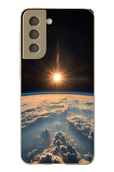 Le Balvo Samsung Galaxy S21 FE Uyumlu Uzay Günbatımı Baskılı Silikon Kılıf