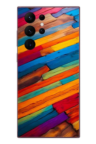 Le Balvo Samsung Galaxy S22 Ultra Uyumlu Renk Geçişleri Baskılı Silikon Kılıf