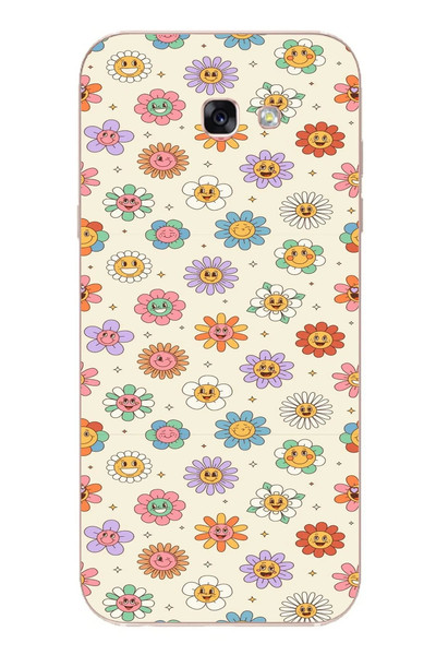 Le Balvo Samsung Galaxy A7 2017 Uyumlu Gülen Çiçekler Baskılı Silikon Kılıf