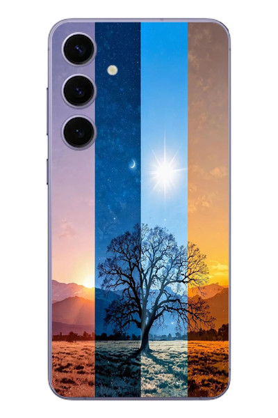 Le Balvo Samsung Galaxy S24 Plus Uyumlu Gündoğumu Mevsimi Baskılı Silikon Kılıf