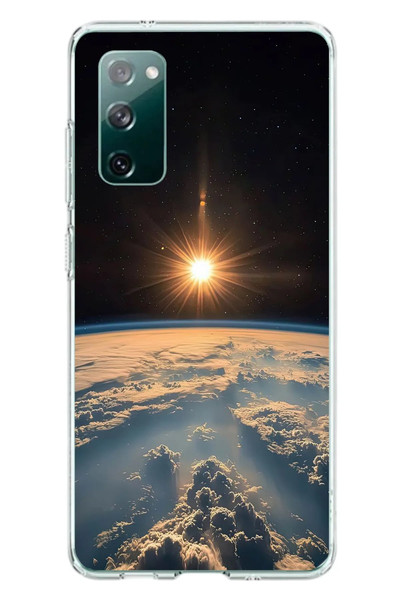 Le Balvo Samsung Galaxy S20 FE Uyumlu Uzay Günbatımı Baskılı Silikon Kılıf