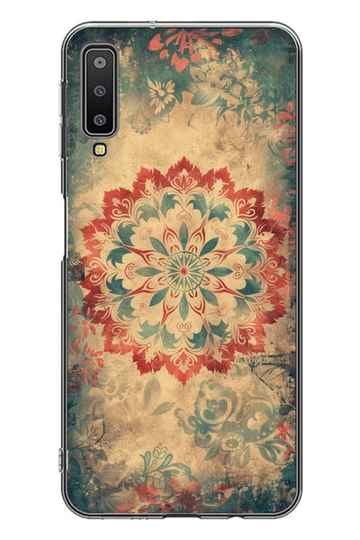 Le Balvo Samsung Galaxy A7 2018 Uyumlu Ebru Çizgisel Baskılı Silikon Kılıf