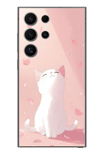 Le Balvo Samsung Galaxy S24 Ultra Uyumlu Minnoş Kedi Baskılı Silikon Kılıf