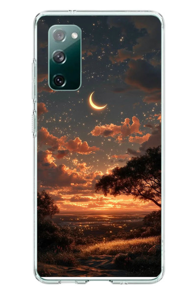 Le Balvo Samsung Galaxy S20 FE Uyumlu Ay Gecesi Baskılı Silikon Kılıf