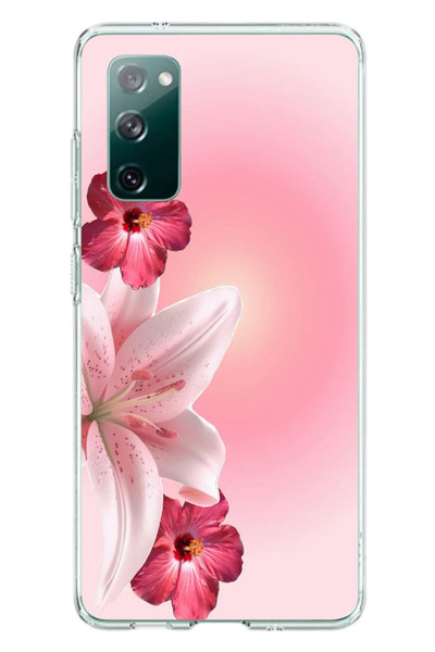 Le Balvo Samsung Galaxy S20 FE Uyumlu Tematik Çiçek Baskılı Silikon Kılıf