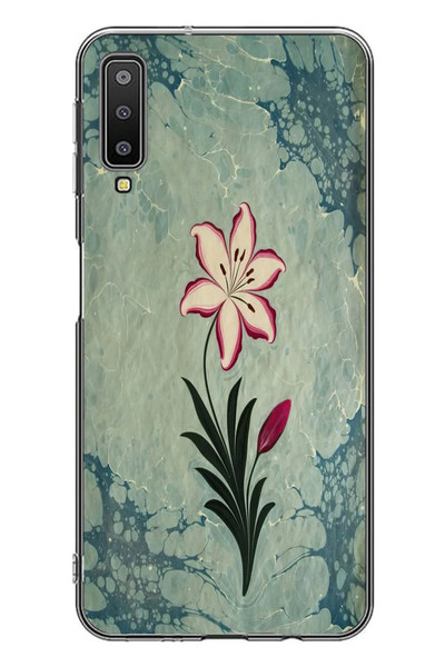Le Balvo Samsung Galaxy A7 2018 Uyumlu Çiçek Deseni Baskılı Silikon Kılıf
