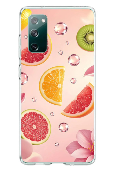 Le Balvo Samsung Galaxy S20 FE Uyumlu Meyve Dilimleri Baskılı Silikon Kılıf