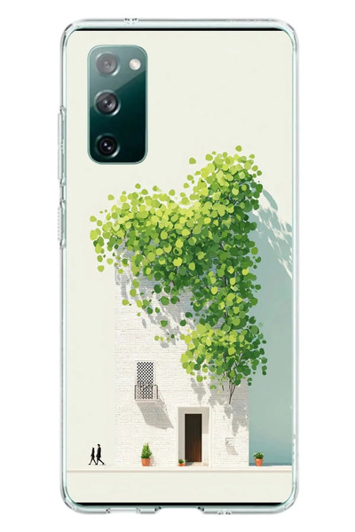 Le Balvo Samsung Galaxy S20 FE Uyumlu Sarmaşıklı Ev Baskılı Silikon Kılıf