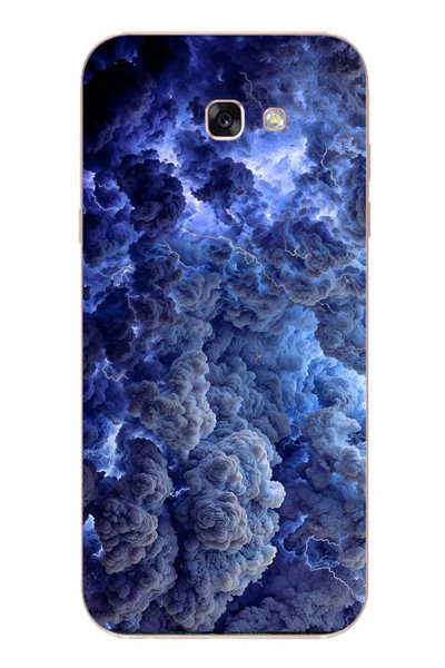Le Balvo Samsung Galaxy A7 2017 Uyumlu Mor Bulutlar Baskılı Silikon Kılıf