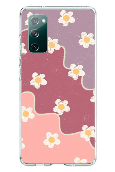 Le Balvo Samsung Galaxy S20 FE Uyumlu Papatya Dalgaları Baskılı Silikon Kılıf