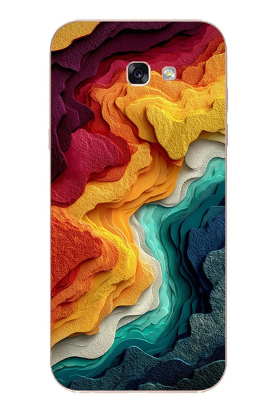 Le Balvo Samsung Galaxy A7 2017 Uyumlu Renk Dalgaları Baskılı Silikon Kılıf