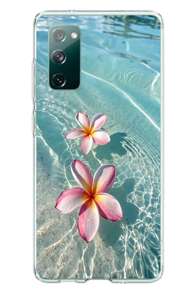 Le Balvo Samsung Galaxy S20 FE Uyumlu Denizde Çiçekler Baskılı Silikon Kılıf