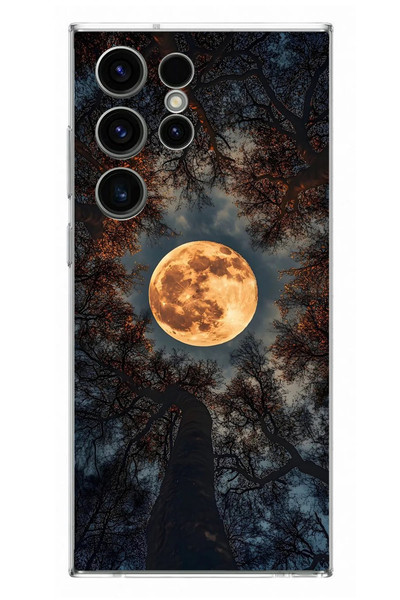 Le Balvo Samsung Galaxy S23 Ultra Uyumlu Ay Gökyüzü Baskılı Silikon Kılıf