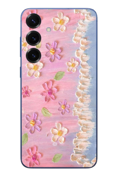 Le Balvo Samsung Galaxy S25 Plus Uyumlu Çiçek Dalgaları Baskılı Silikon Kılıf