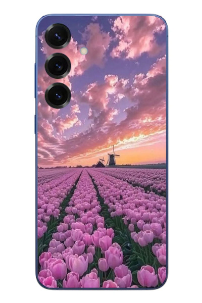 Le Balvo Samsung Galaxy S25 Plus Uyumlu Lale Bahçesi Baskılı Silikon Kılıf