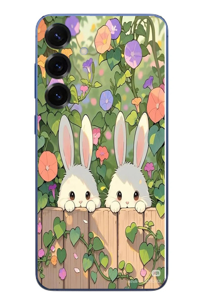 Le Balvo Samsung Galaxy S25 Plus Uyumlu Tavşan Kardeşler Baskılı Silikon Kılıf