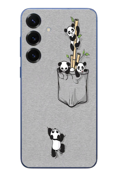 Le Balvo Samsung Galaxy S25 Plus Uyumlu Cepli Panda Baskılı Silikon Kılıf